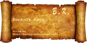 Bentsik Kata névjegykártya